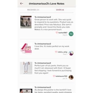 Recent love notes 📝